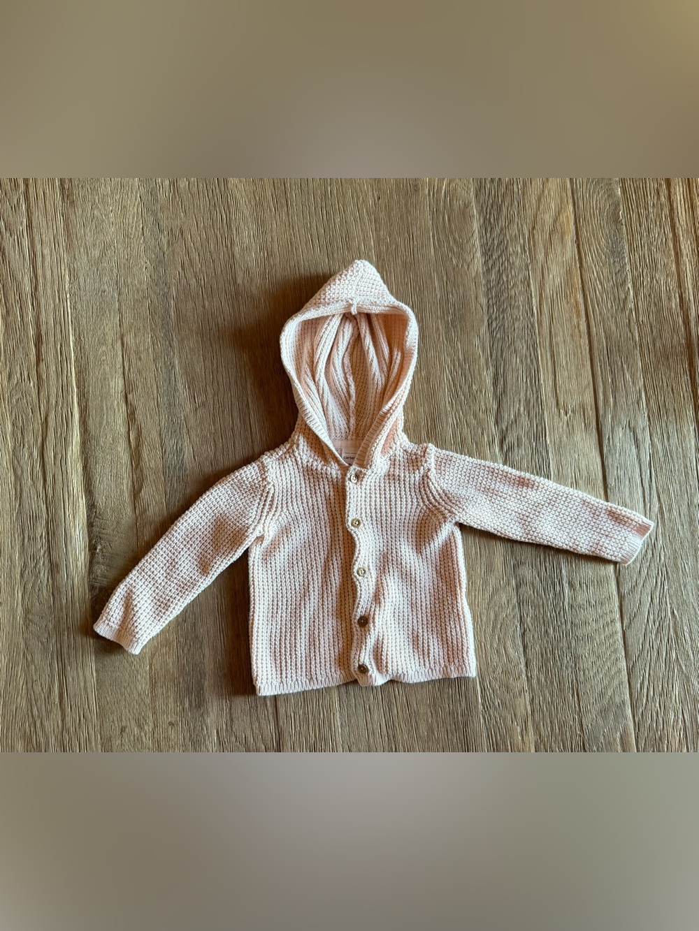 Carter's Light Pink Knit Hooded Cardigan